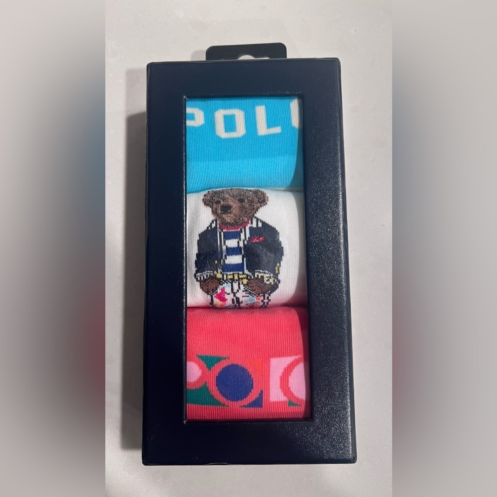 Women's 3 Pack Polo Ralph Laren Crew Sock with Gift Box new - Picture 3 of 4